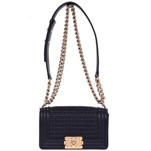Boy Chanel Navy Lambskin Small Chain Shoulder Bag 186775